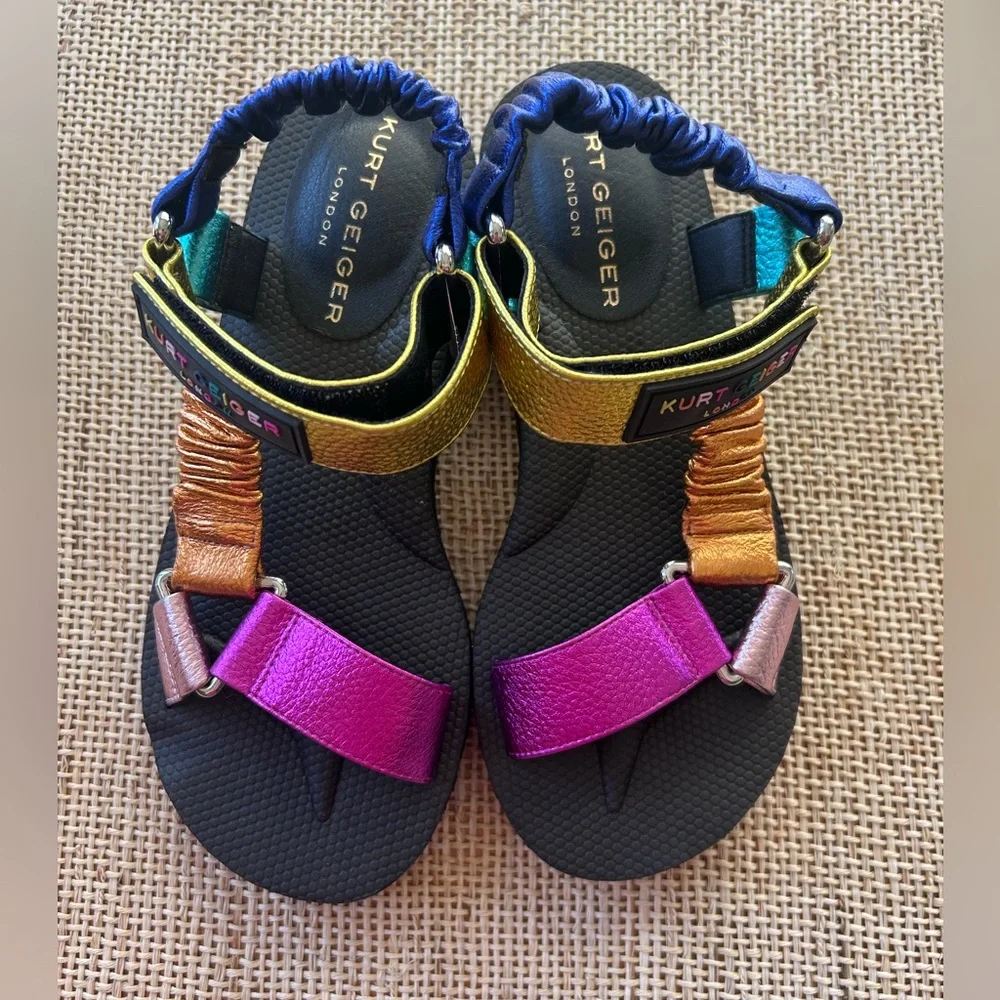 Kurt Geiger London Orion Slingback Metallic Rainbow Platform Sandal. 36.5) 5.5-6 - Picture 5 of 11